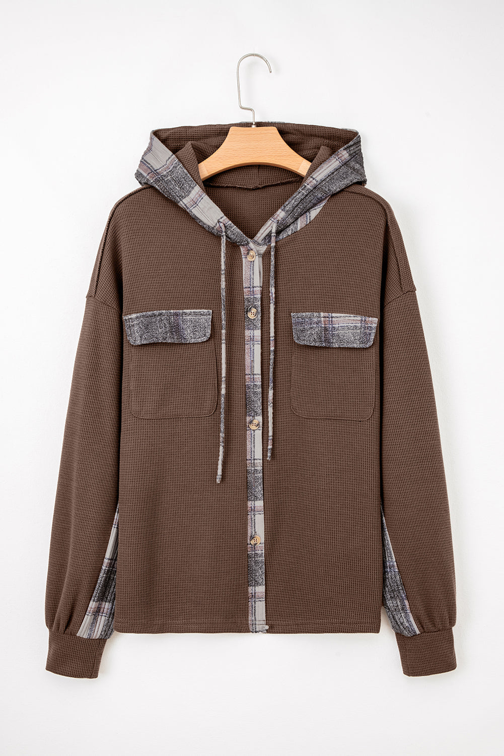 Marceline Down Drawstring Hooded Shacket