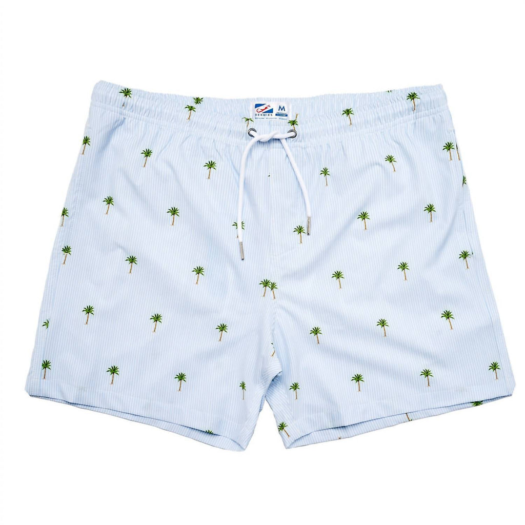 Men's Palm Stripes Swim Trunks