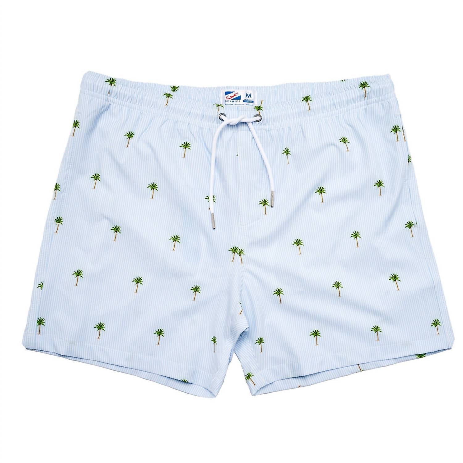 Men's Palm Stripes Swim Trunks