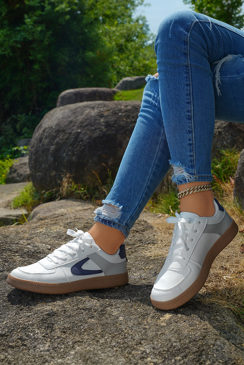 Elizabeth Leather Lace Up Sneakers