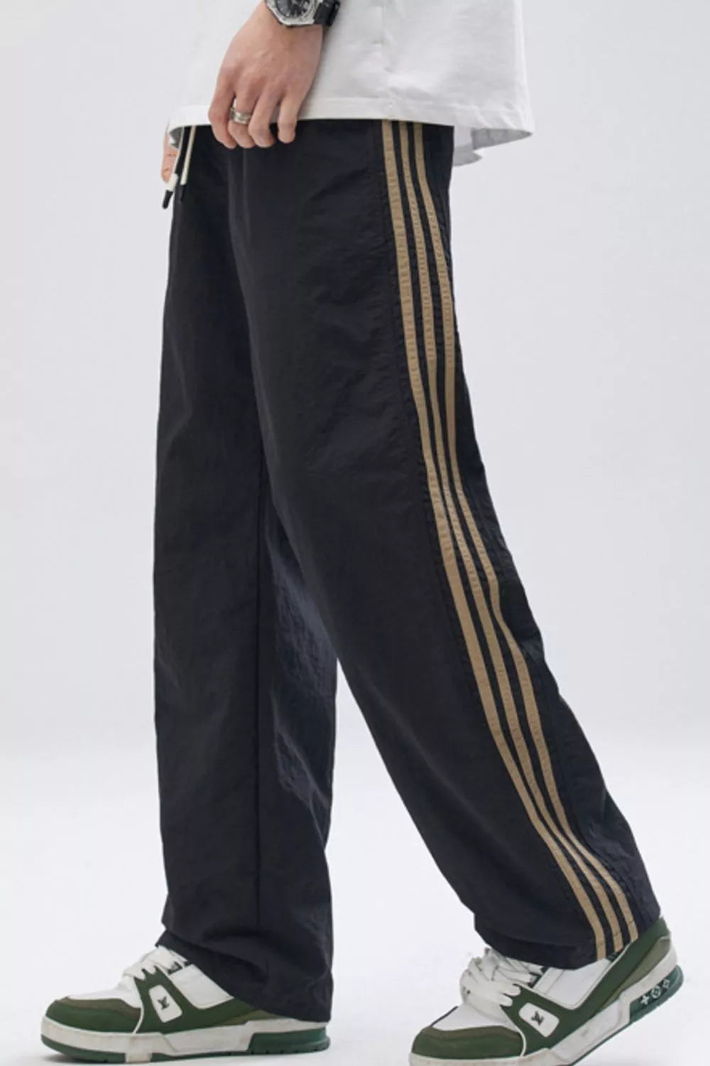 Men's Side Stripes Wide Leg Pants