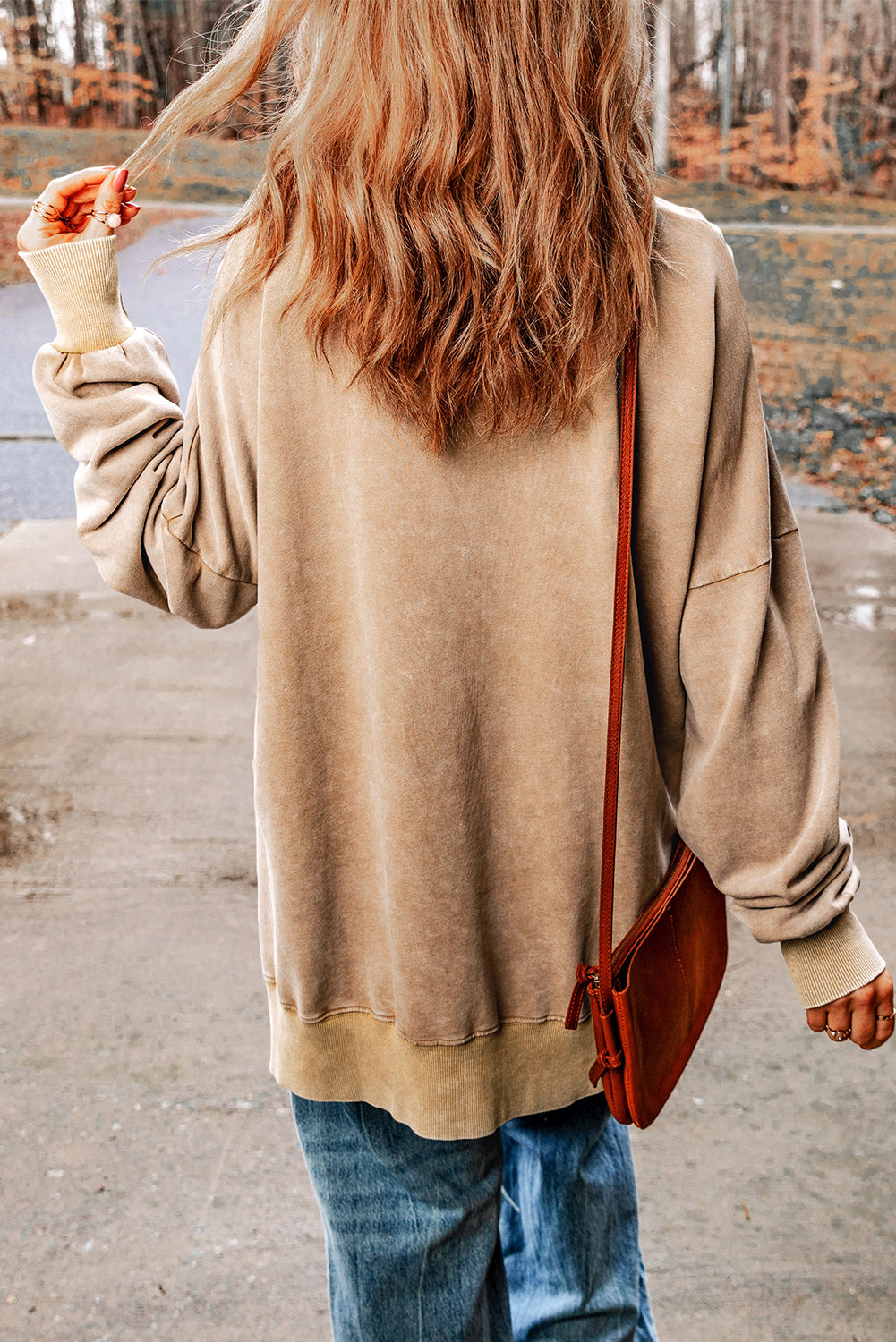 Ella Ribbed Trim Oversized Sweatshirt