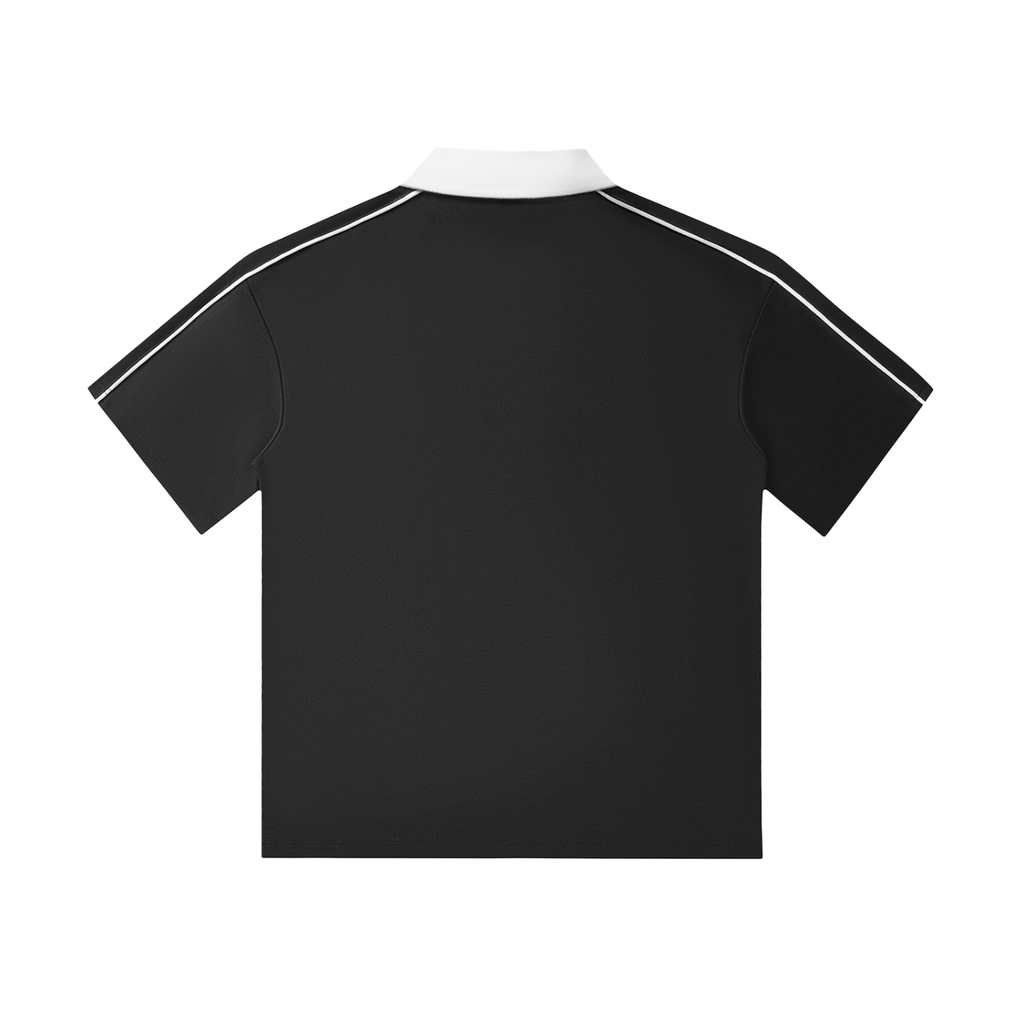 Fearless Apparel Line Contrast Collar Short-Sleeve Polo Shirt