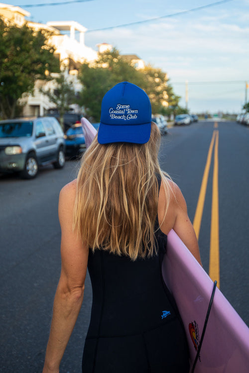 Beach Club Trucker Snapback Hat - Mariner Blue