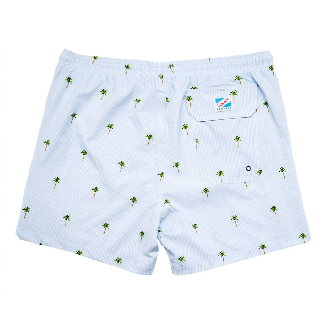Men's Palm Stripes Swim Trunks