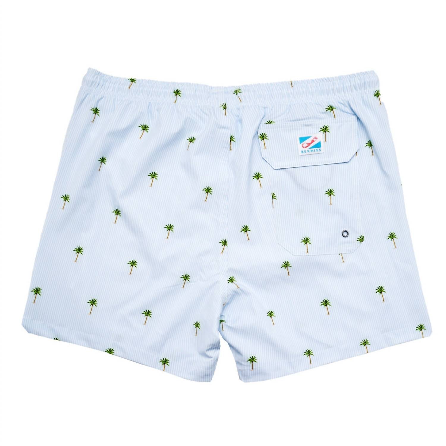 Men's Palm Stripes Swim Trunks