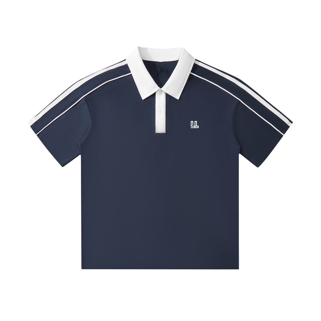 Fearless Apparel Line Contrast Collar Short-Sleeve Polo Shirt