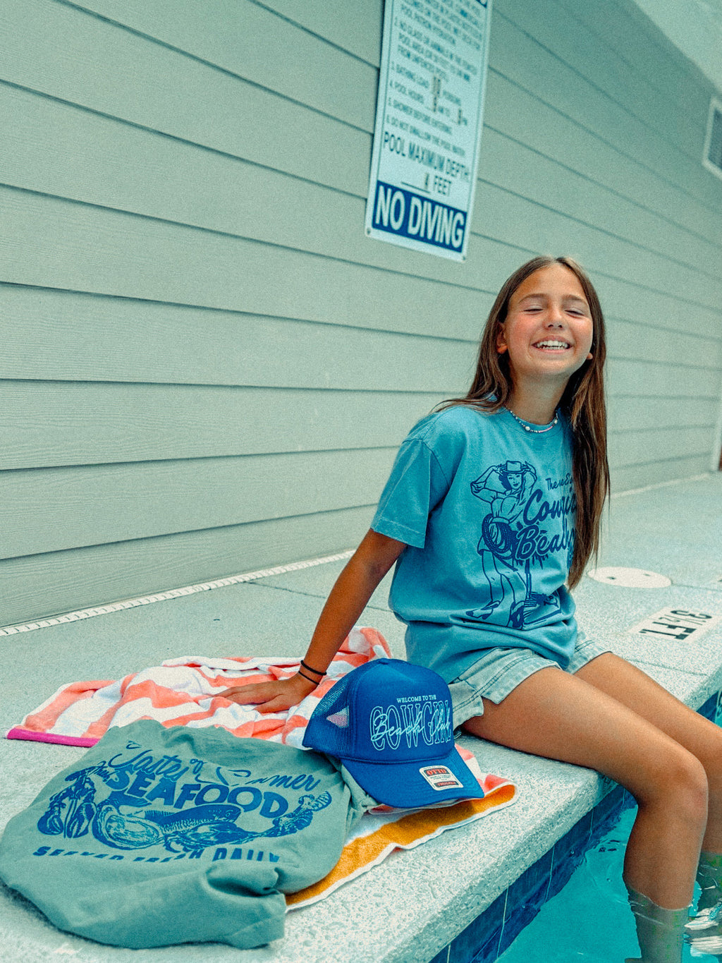 Underground Original Design: * KIDS * Cowgirl Beach Club Boxy Cotton Kids T-Shirt