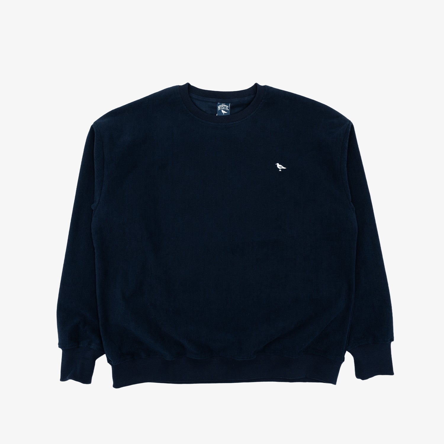 Logo Corduroy Crewneck in Navy
