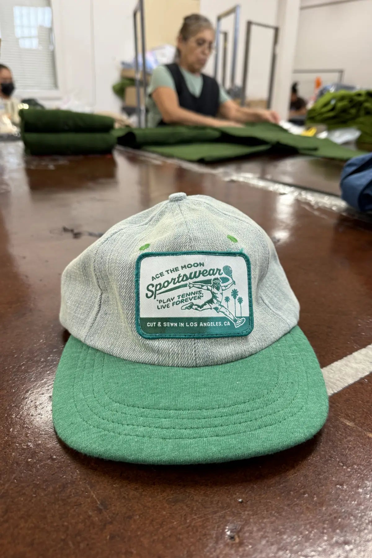 Play Tennis, Live Forever Denim-Fleece Hat