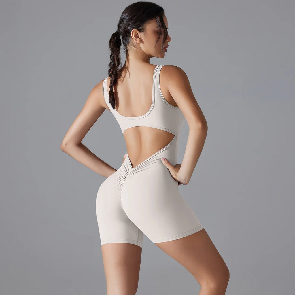 VibeFlex Women's Scrunch Jumpsuit - Yoga & Gym Ready