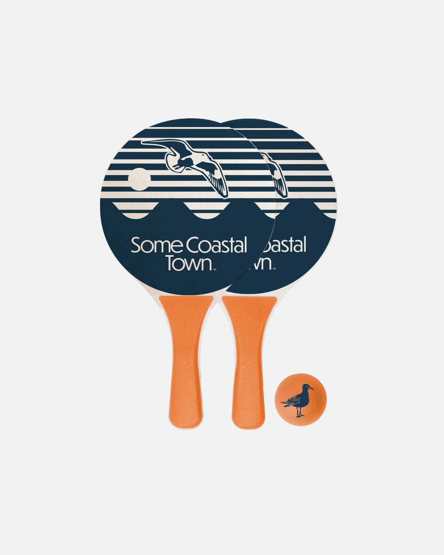 Beach Day Wooden Paddle Ball Set with Seagull Logo