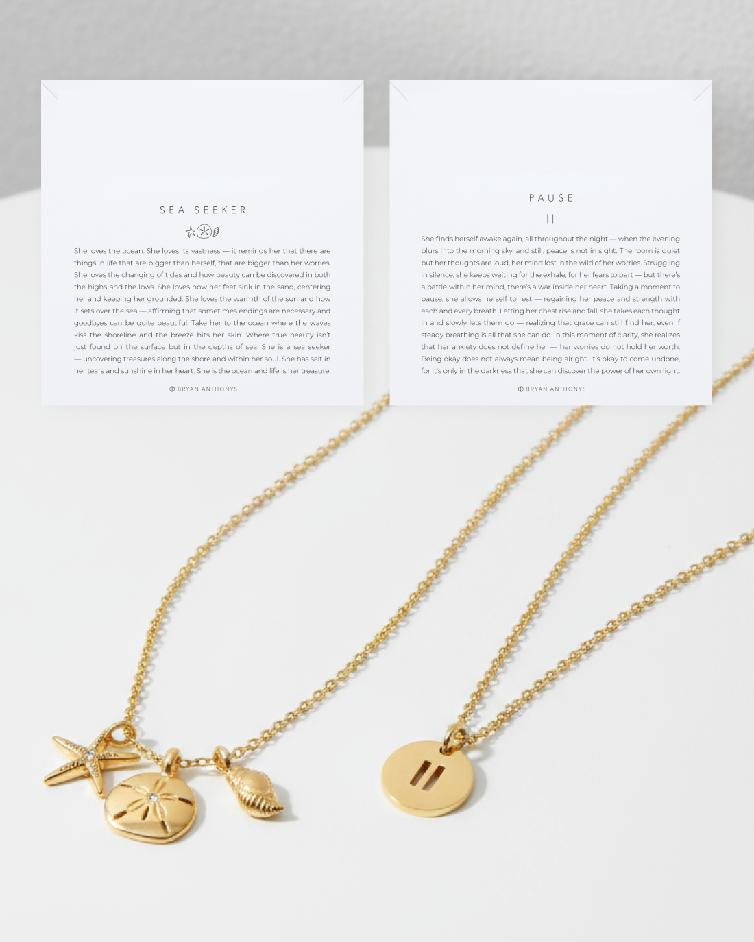 Sea Seeker & Pause Layered Necklace Set