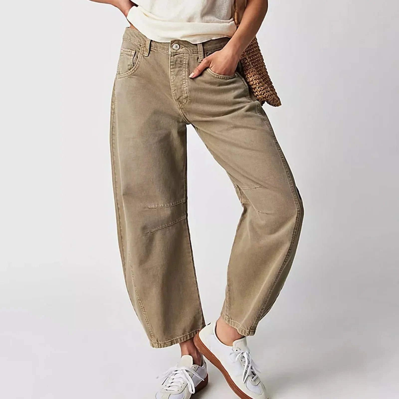 👖 Women's Y2K Baggy Mid-Waist Wide-Leg Jeans – 90s Streetwear Vibe