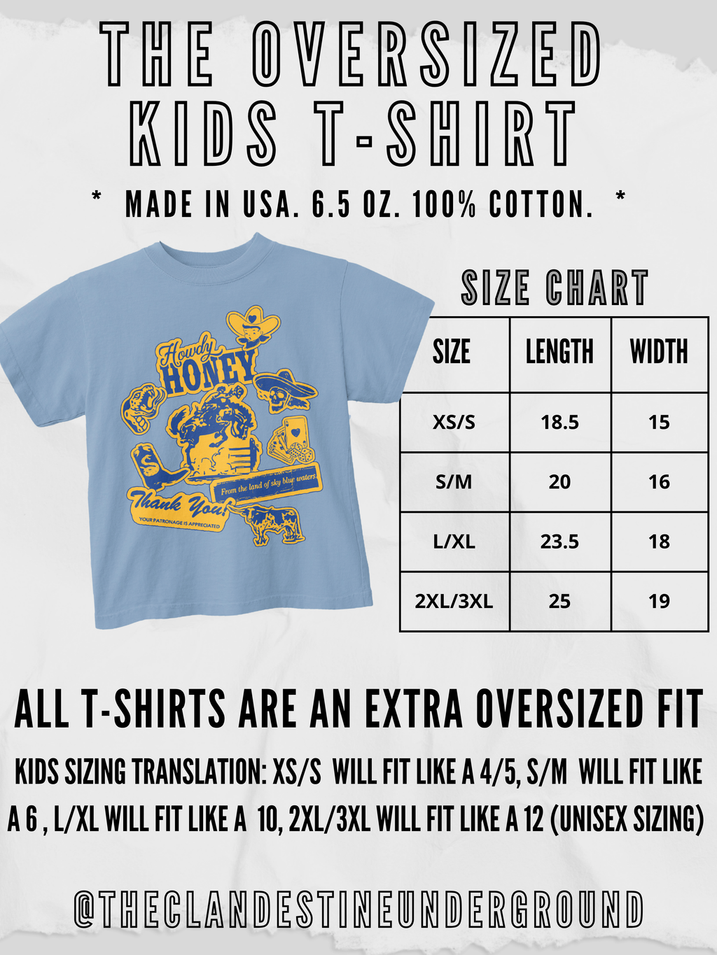 Underground Original Design: * KIDS * Cowgirl Beach Club Boxy Cotton Kids T-Shirt