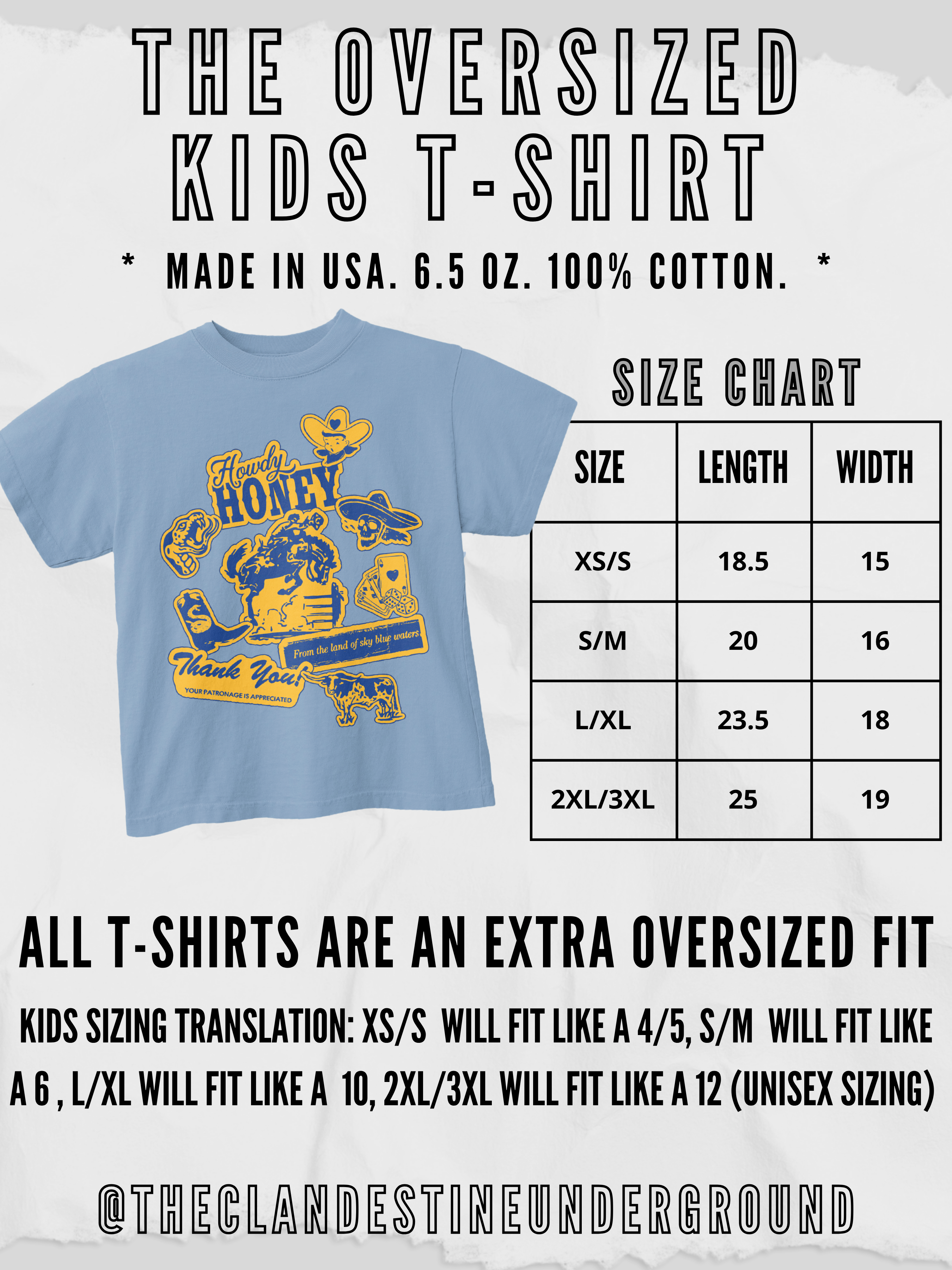 Underground Original Design: * KIDS * Cowgirl Beach Club Boxy Cotton Kids T-Shirt