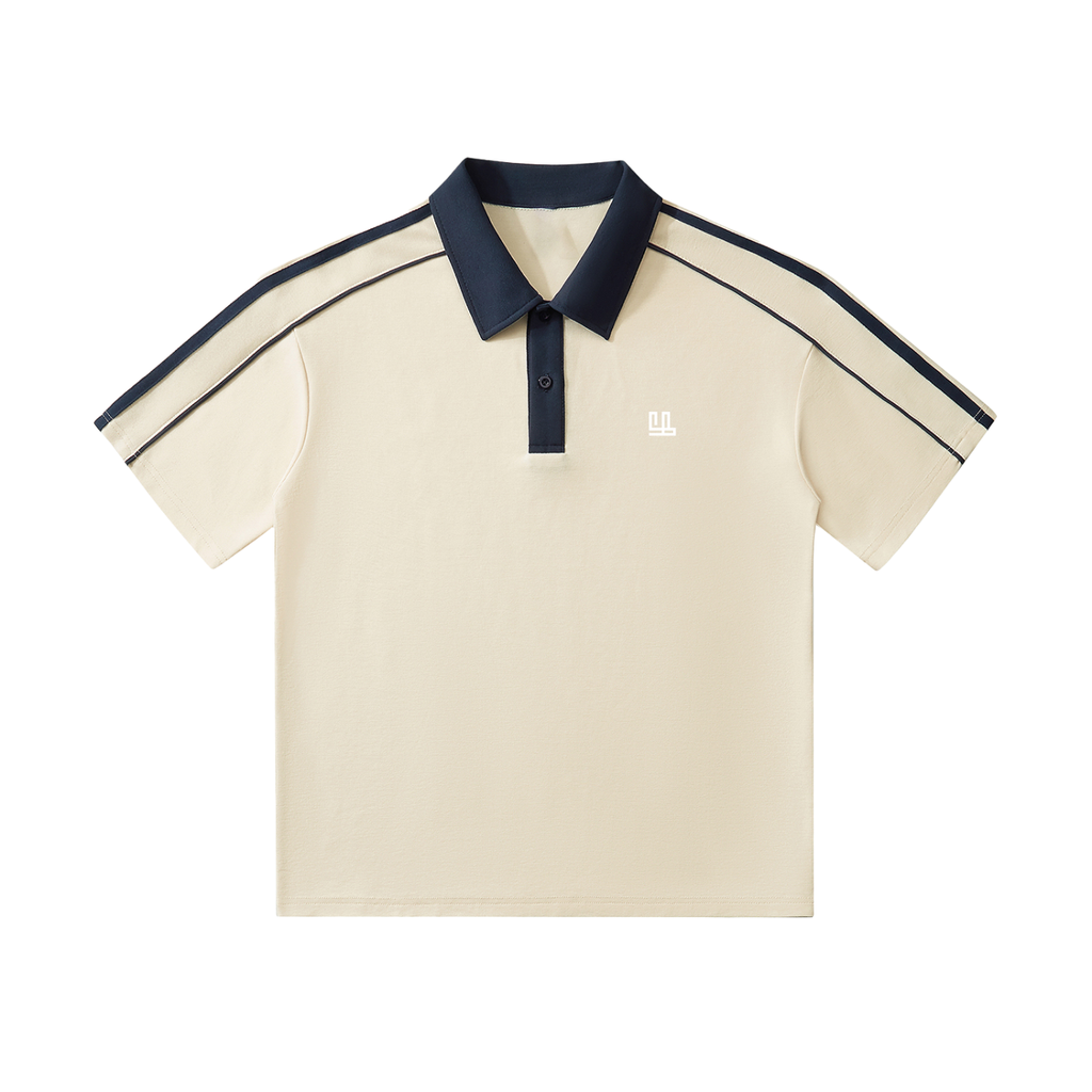 Fearless Apparel Line Contrast Collar Short-Sleeve Polo Shirt