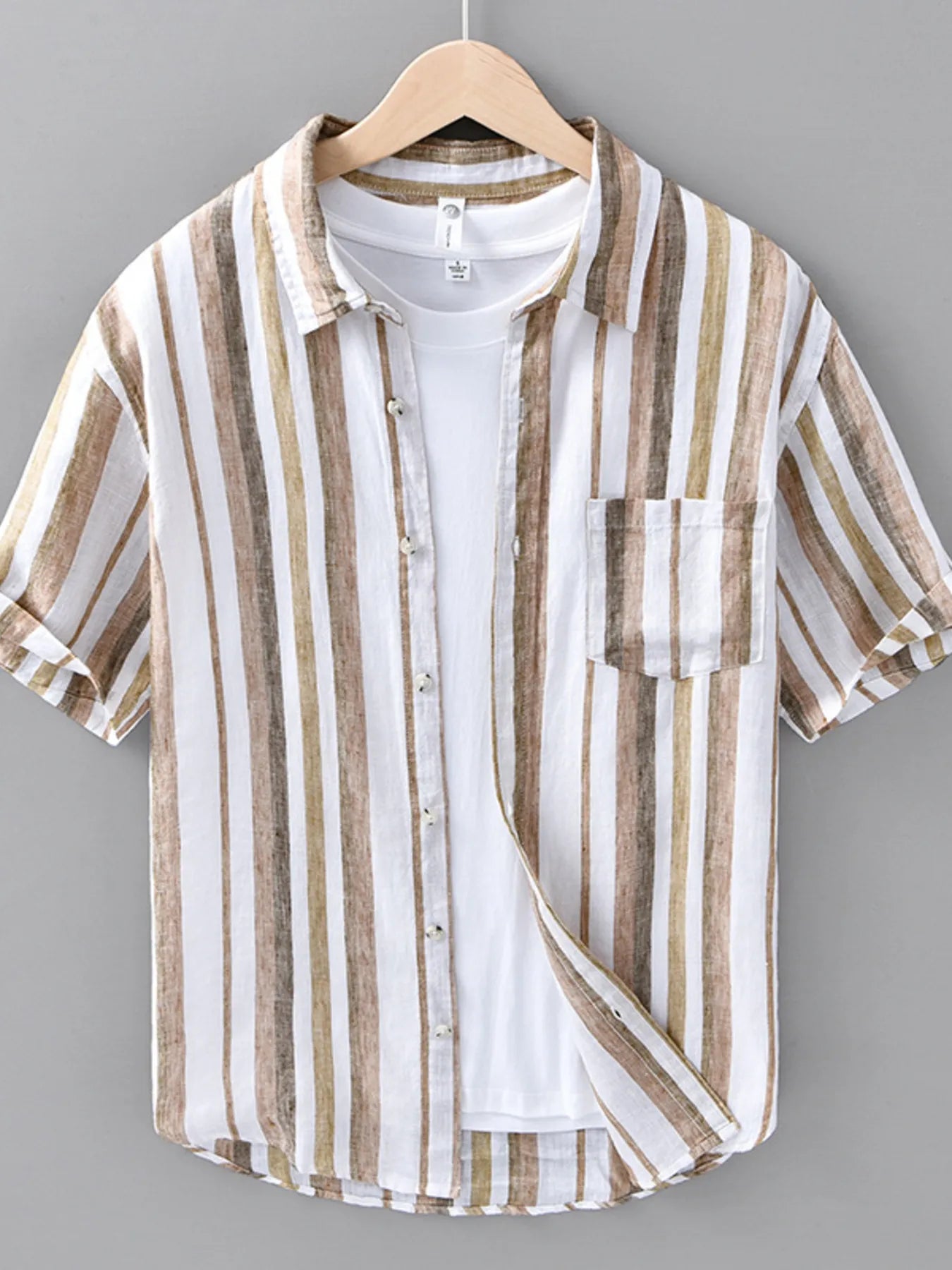 Men's Striped Short Sleeve Shirt