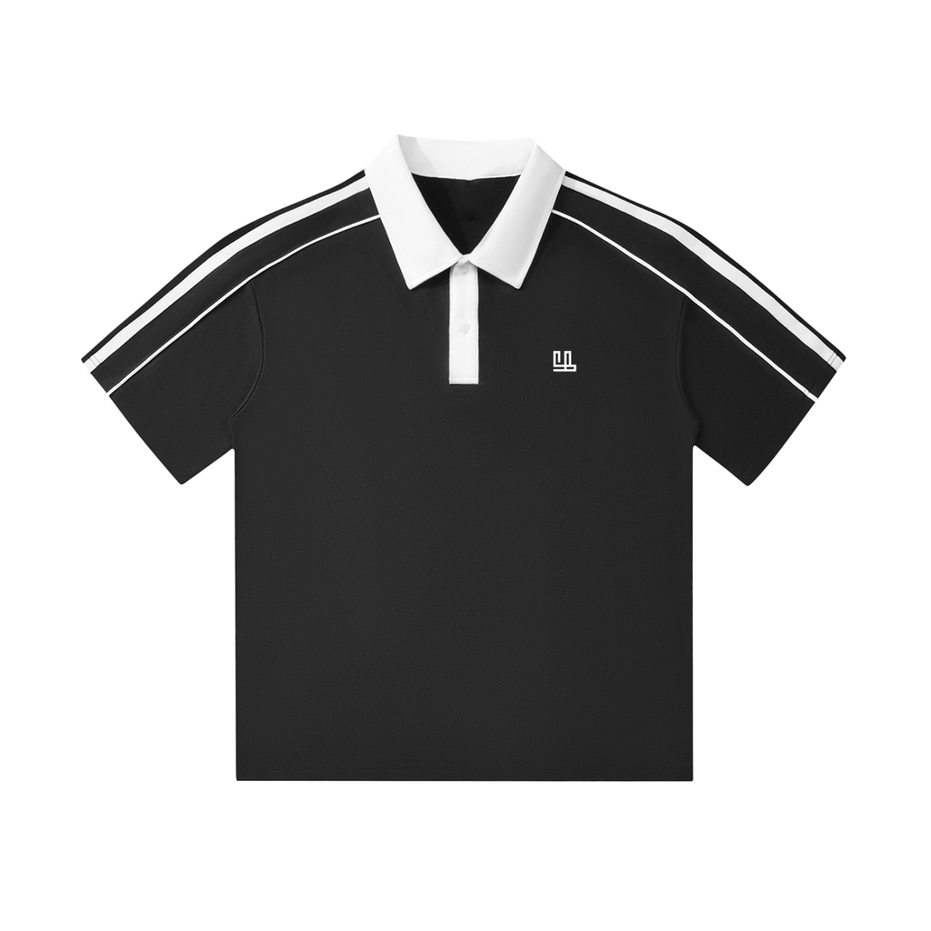 Fearless Apparel Line Contrast Collar Short-Sleeve Polo Shirt
