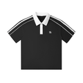 Fearless Apparel Line Contrast Collar Short-Sleeve Polo Shirt