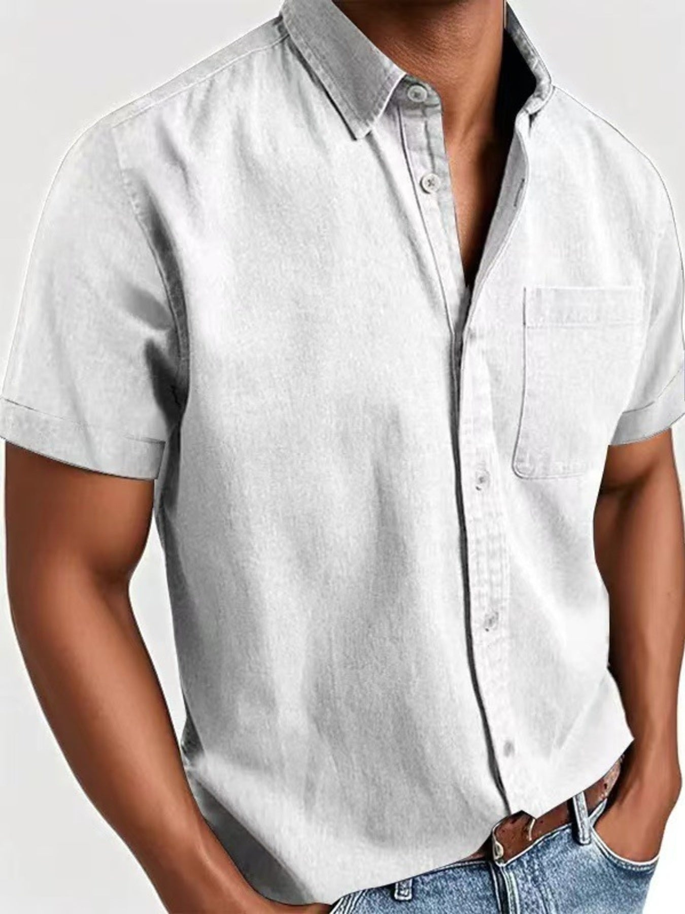 Men's Casual Short Sleeve Shirt Plus Size