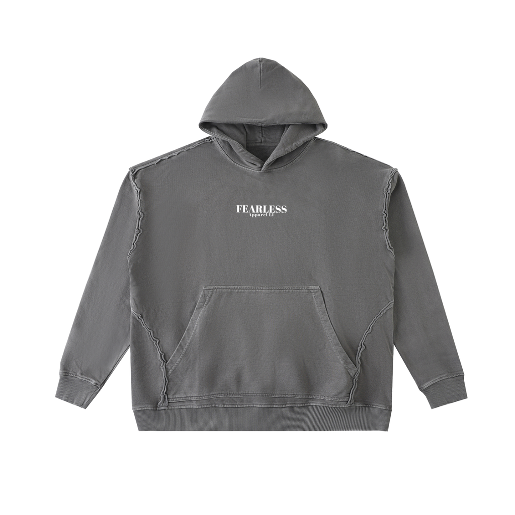 Fearless Apparel Raw-Seam Enzyme Washed Hoodie – 100% Cotton Heavyweight Streetwear