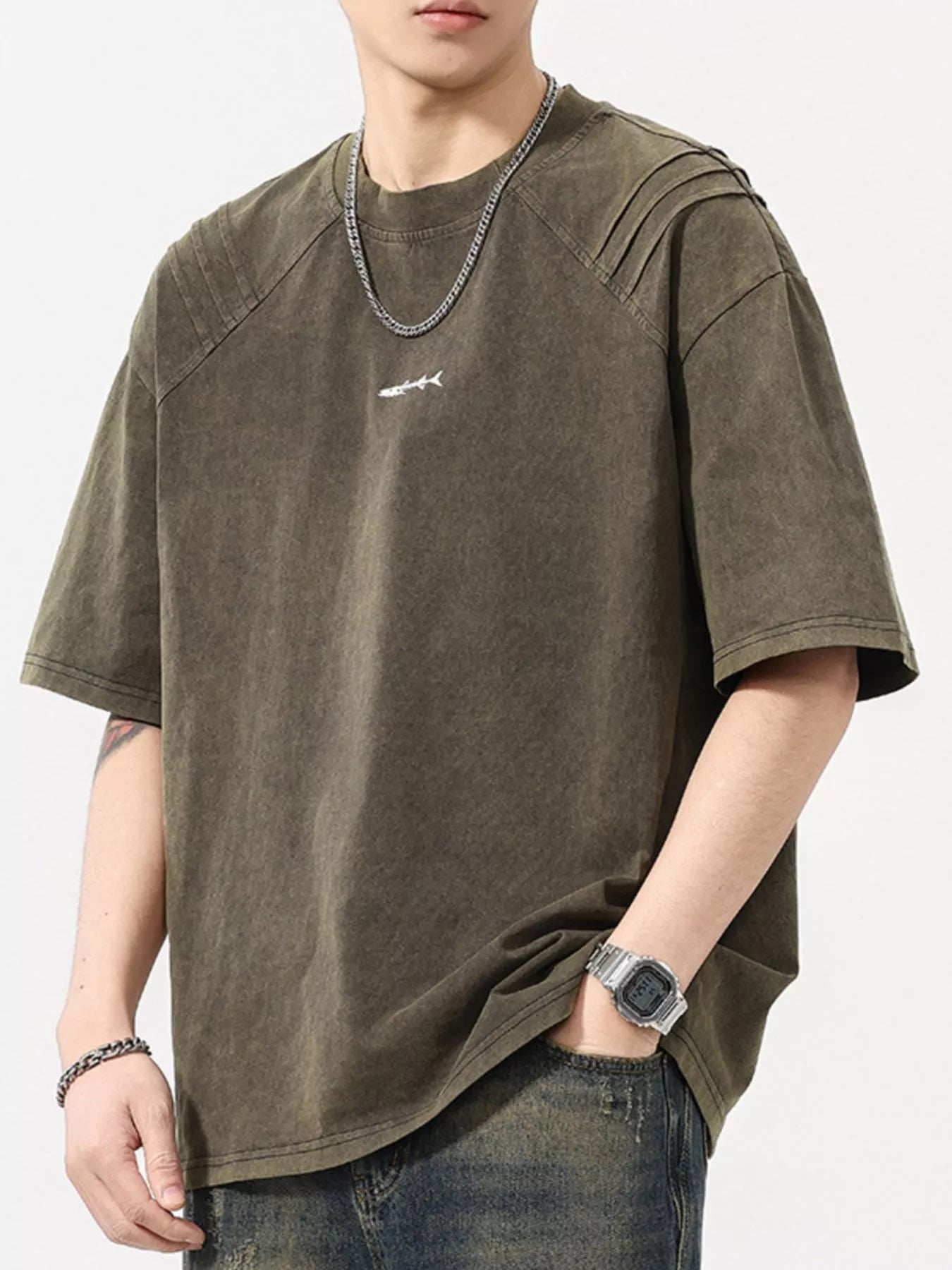 Men's Vintage Washed Round Neck Tee