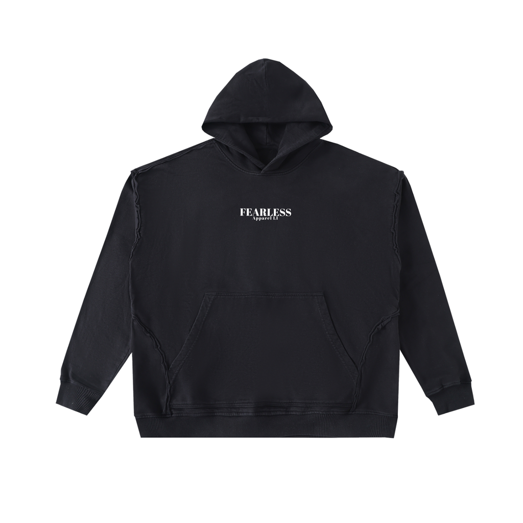 Fearless Apparel Raw-Seam Enzyme Washed Hoodie – 100% Cotton Heavyweight Streetwear