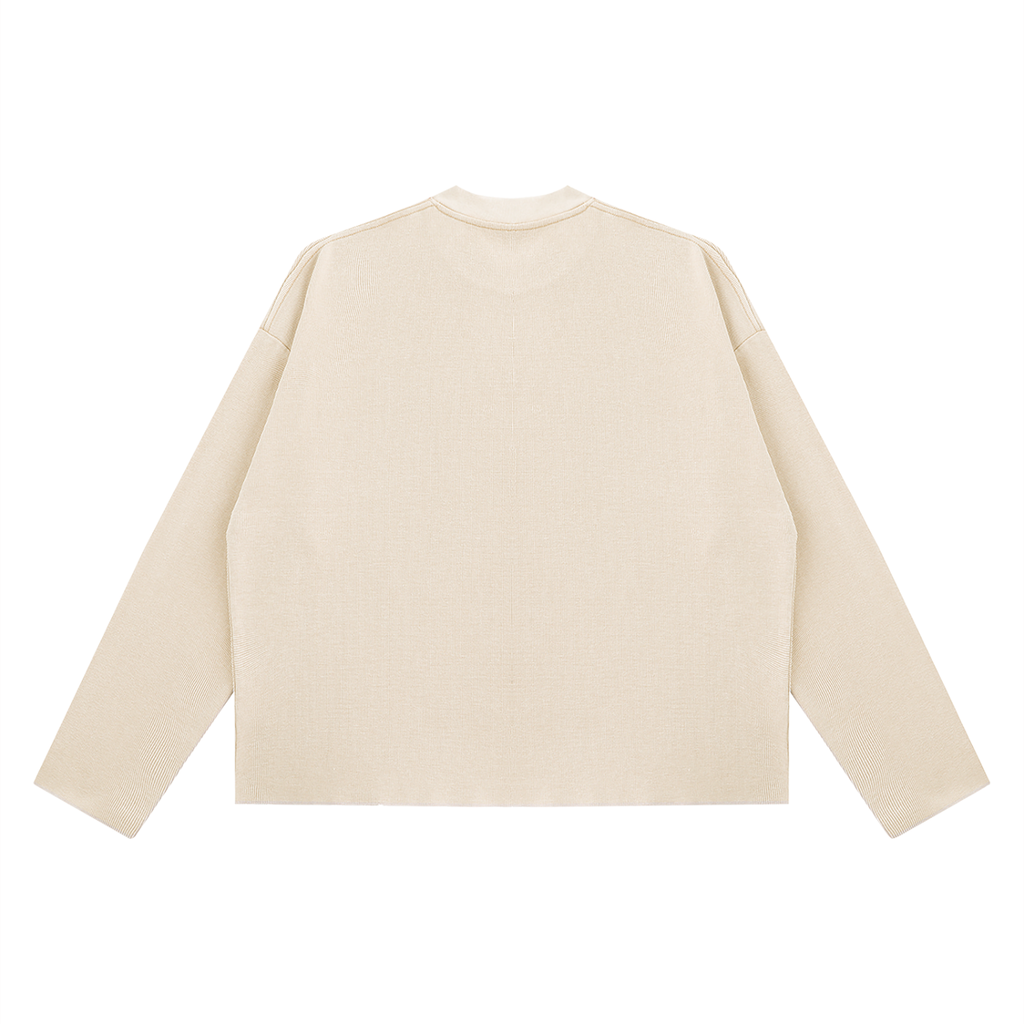 Waffle Knit Raw Hem Longsleeve