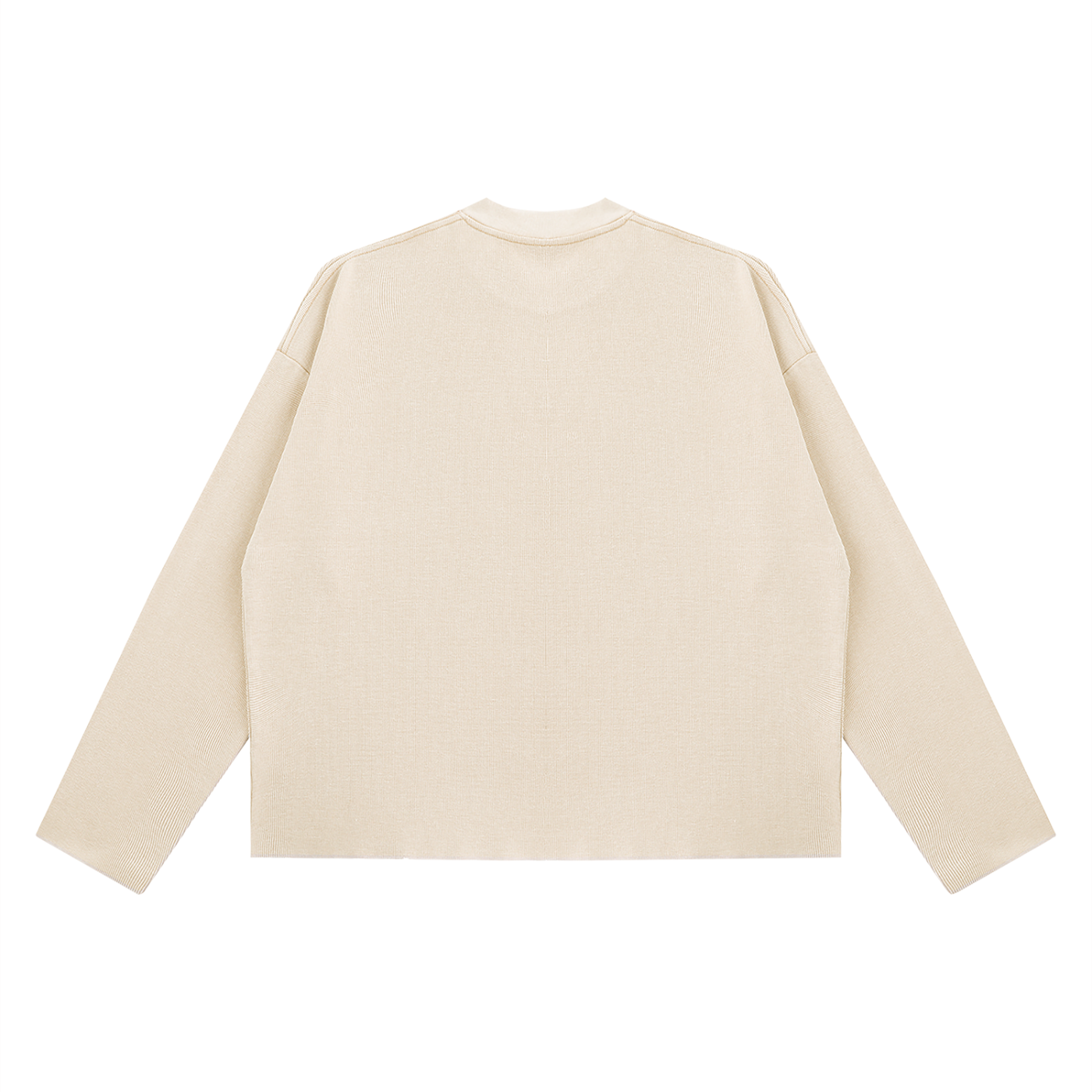 Waffle Knit Raw Hem Longsleeve