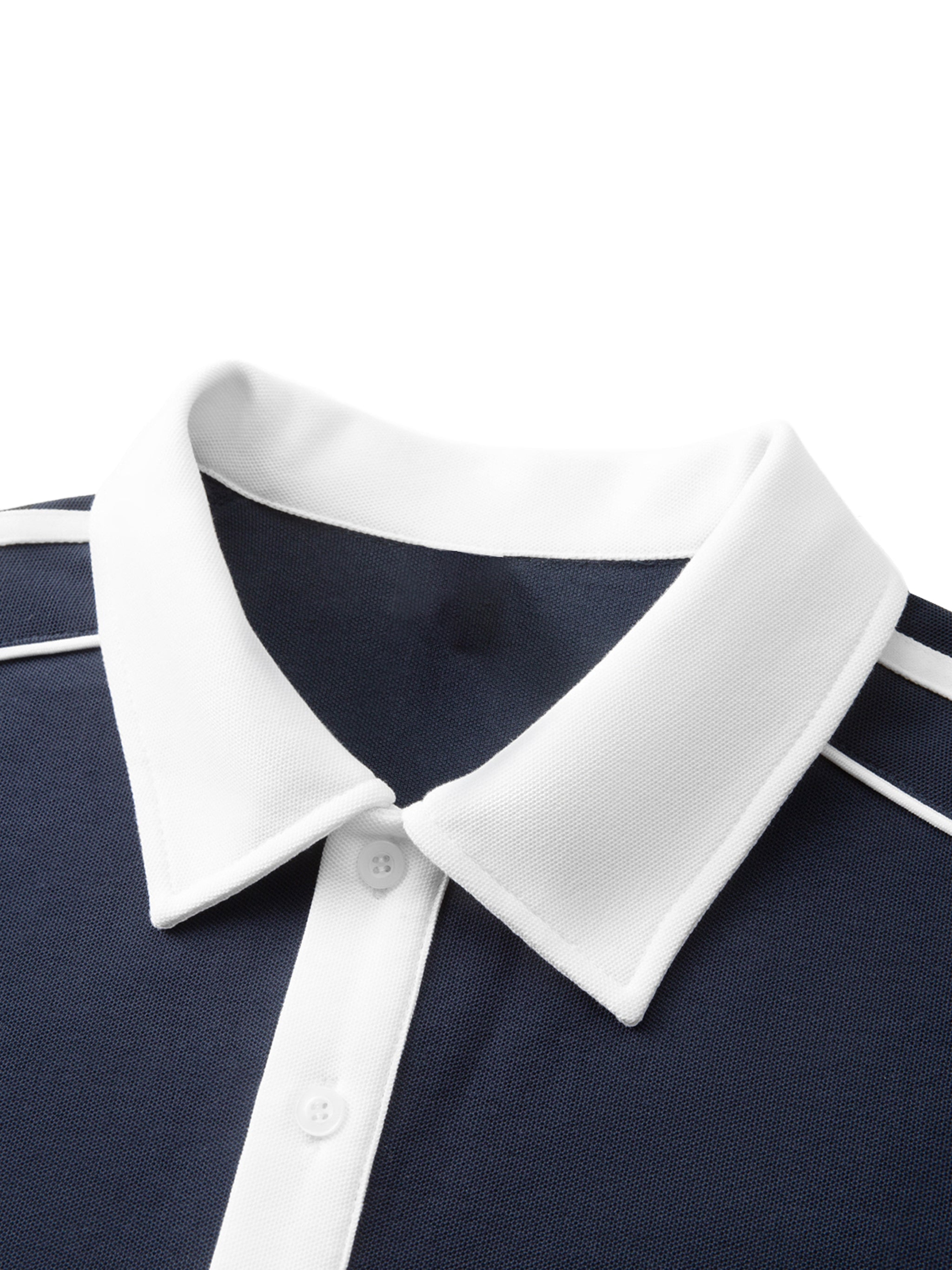 Fearless Apparel Line Contrast Collar Short-Sleeve Polo Shirt