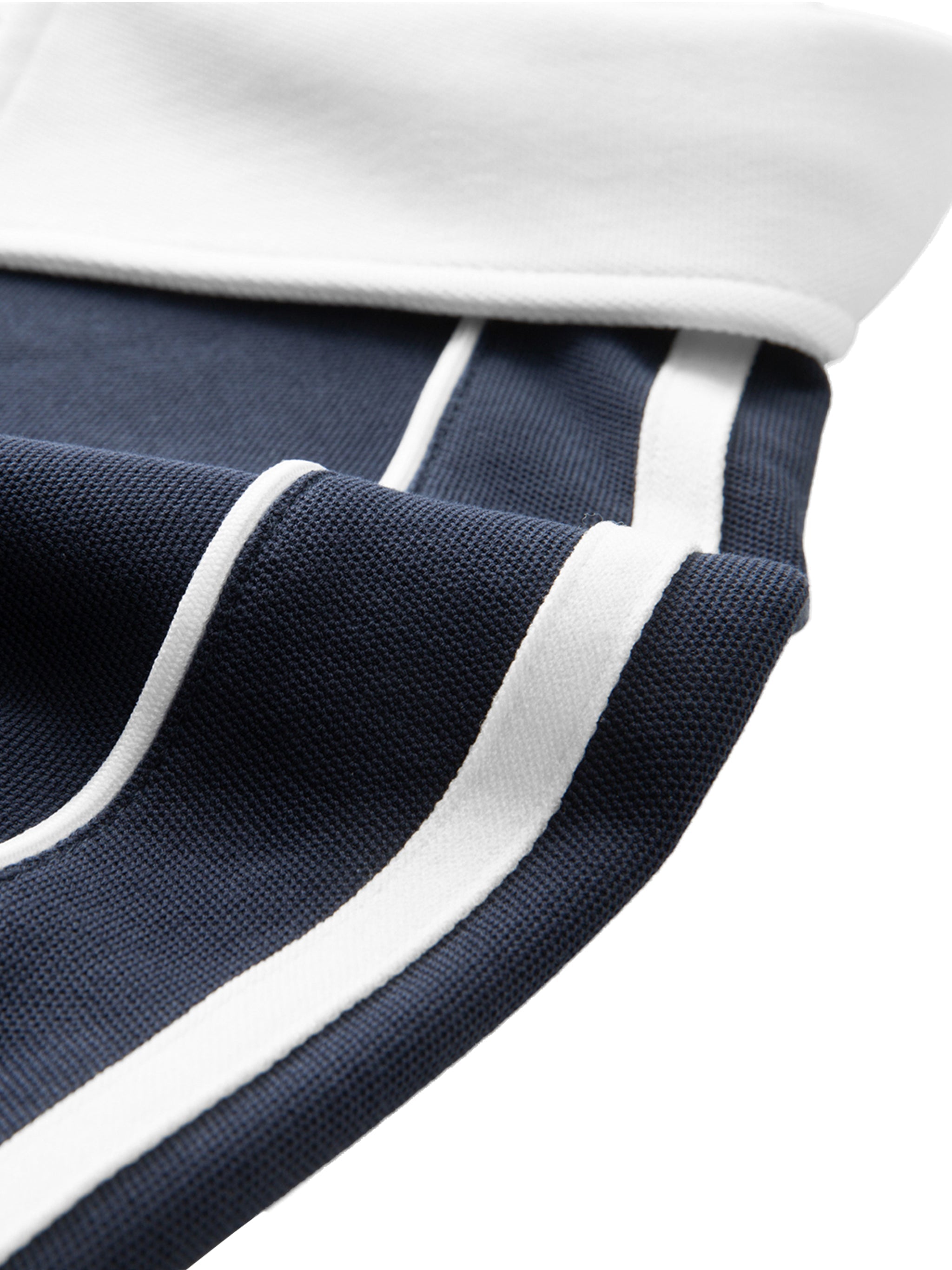 Fearless Apparel Line Contrast Collar Short-Sleeve Polo Shirt