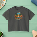 Boxy Tee Retro Palm Beach Sunset - Summer Vibes - DipaliZ
